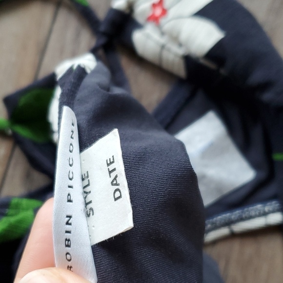 Robin Piccone Womens Floral Bikini Drawstring Side Bottom swim sz S - Picture 5 of 6